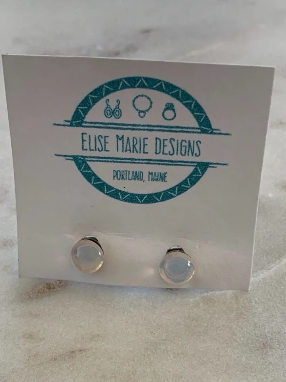 Elise Marie Designs Clear Opal Stud Earrings